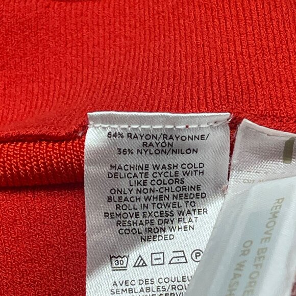 Ann Taylor Red Pleated Skirt A-Line Dress 3/4 Sleeves in Red Size XL - Picture 8 of 11